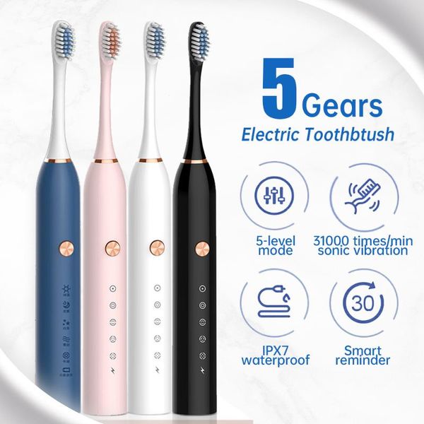 smart electric toothbrush cepillo de dientes eléctrico inteligente ultra sónico, recargable por usb, ipx7, lavable, 5 modos
smart electric toothbrush cepillo de dientes eléctrico inteligente ultra sónico, recargable por usb, ipx7, lavable, 5 modos