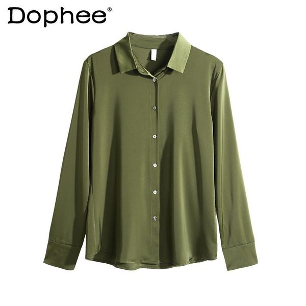 women's blouses & shirts solid colour satin shirt for women long sleeve elegant blouse 2021 spring and summer retro blusas all-match st, White
women's blouses & shirts solid colour satin shirt for women long sleeve elegant blouse 2021 spring and summer retro blusas all-match st, White