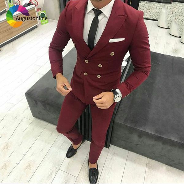 men's suits & blazers burgundy men for wedding formal business man blazer double breasted groom tuxedos 2piece tailored slim fit t, White;black
men's suits & blazers burgundy men for wedding formal business man blazer double breasted groom tuxedos 2piece tailored slim fit t, White;black