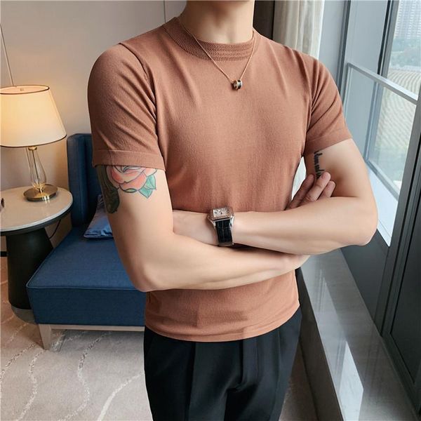 men's t-shirts british style summer short sleeve knitted t shirts men clothing 2021 simple o-neck casual slim fit tee shirt homme stree, White;black
men's t-shirts british style summer short sleeve knitted t shirts men clothing 2021 simple o-neck casual slim fit tee shirt homme stree, White;black