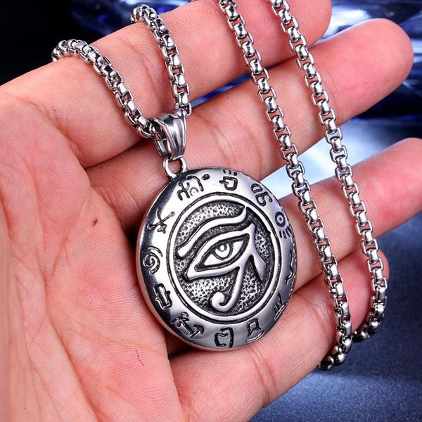 vintage stainless steel egyptian eye of horus pendant necklace men punk ancient rune amulet jewelry gifts necklaces, Silver
vintage stainless steel egyptian eye of horus pendant necklace men punk ancient rune amulet jewelry gifts necklaces, Silver