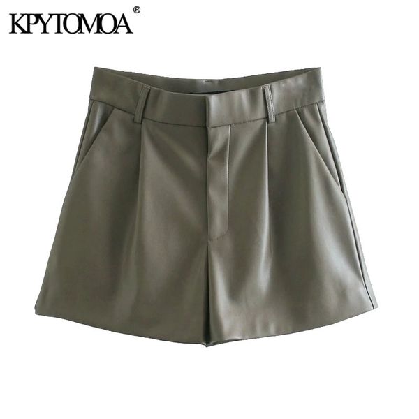 kpytomoa women chic fashion faux leather pleated shorts vintage high waist zipper fly side pockets female short pants mujer 210408, White;black
kpytomoa women chic fashion faux leather pleated shorts vintage high waist zipper fly side pockets female short pants mujer 210408, White;black