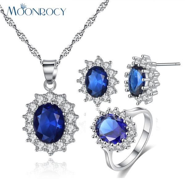 earrings & necklace moonrocy silver color blue red cz crystal and ring jewelry set for women wedding wholesale gift
earrings & necklace moonrocy silver color blue red cz crystal and ring jewelry set for women wedding wholesale gift