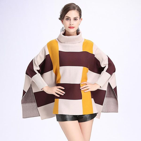 scarves fashion loose coat female scarf shawl autumn plaid high collar bat sleeve head knitted cloak winter cape business party women, Blue;gray
scarves fashion loose coat female scarf shawl autumn plaid high collar bat sleeve head knitted cloak winter cape business party women, Blue;gray
