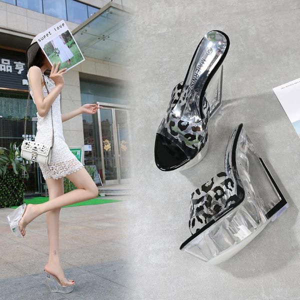 dress shoes summer leopard print design women's sandals waterproof table hollow slope heel transparent pvc fashion, Black
dress shoes summer leopard print design women's sandals waterproof table hollow slope heel transparent pvc fashion, Black