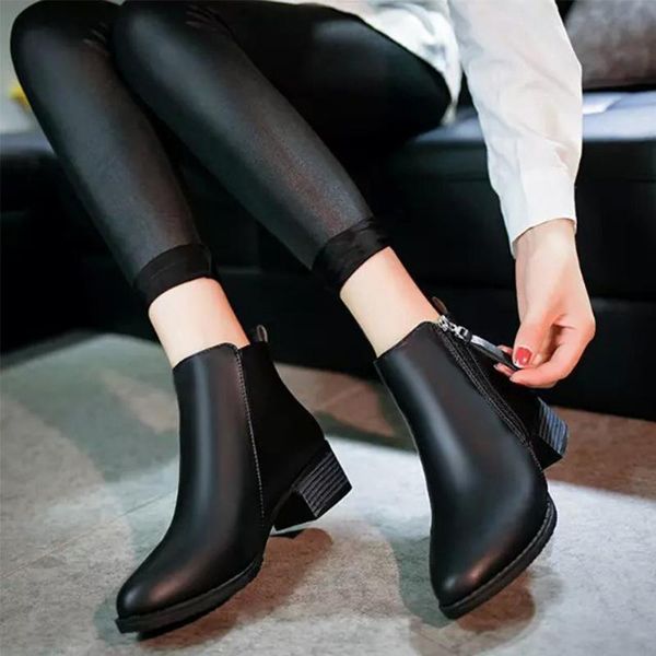 boots thick casual wedge heel footwear pointed toe synthetic pu solid warm middle zipper women ankle spring autumn, Black
boots thick casual wedge heel footwear pointed toe synthetic pu solid warm middle zipper women ankle spring autumn, Black