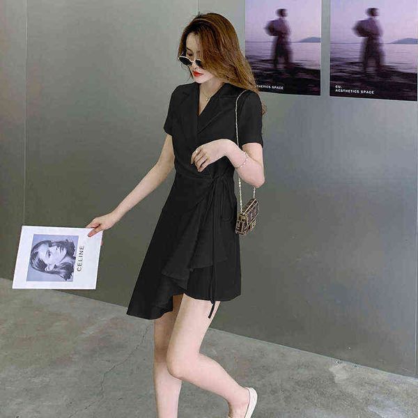 casual dresses 2022 dign sense irregular light mature temperament short skirt white suit collar thin dress, Black;gray
casual dresses 2022 dign sense irregular light mature temperament short skirt white suit collar thin dress, Black;gray