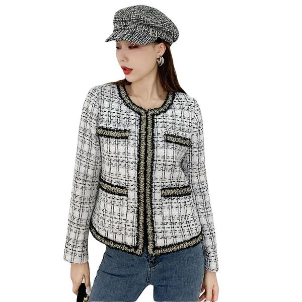 women's jackets autumn winter fashion tweed jacket coat women streetwear o neck long sleeve patchwork plaid weave white blends woolen, Black;brown
women's jackets autumn winter fashion tweed jacket coat women streetwear o neck long sleeve patchwork plaid weave white blends woolen, Black;brown
