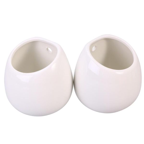 2pcs hanging planter outdoor round pots wall plant containers whiteware ceramic succulent flower pot vase without hole ( vases
2pcs hanging planter outdoor round pots wall plant containers whiteware ceramic succulent flower pot vase without hole ( vases
