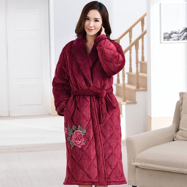 women's sleepwear coral fleece female bathrobe thick 3 layers quilted flannel winter autumn thickening terry women robe chinese kimono, Black;red
women's sleepwear coral fleece female bathrobe thick 3 layers quilted flannel winter autumn thickening terry women robe chinese kimono, Black;red