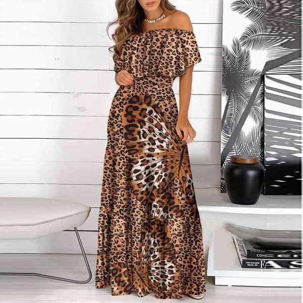 off shoulder party ruffle womens dress leopard print long sundress ladies strappy slash neck vestido, Black;gray
off shoulder party ruffle womens dress leopard print long sundress ladies strappy slash neck vestido, Black;gray