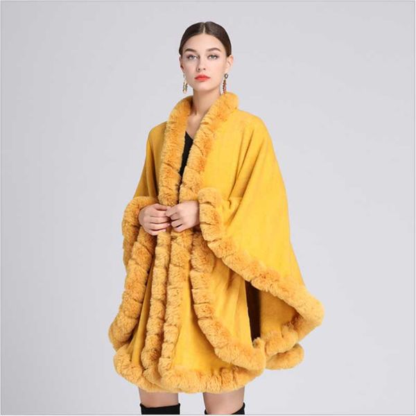 women's fur & faux european and american rex collar shawl cloak ladies large size knit cardigan loose coat, Black
women's fur & faux european and american rex collar shawl cloak ladies large size knit cardigan loose coat, Black