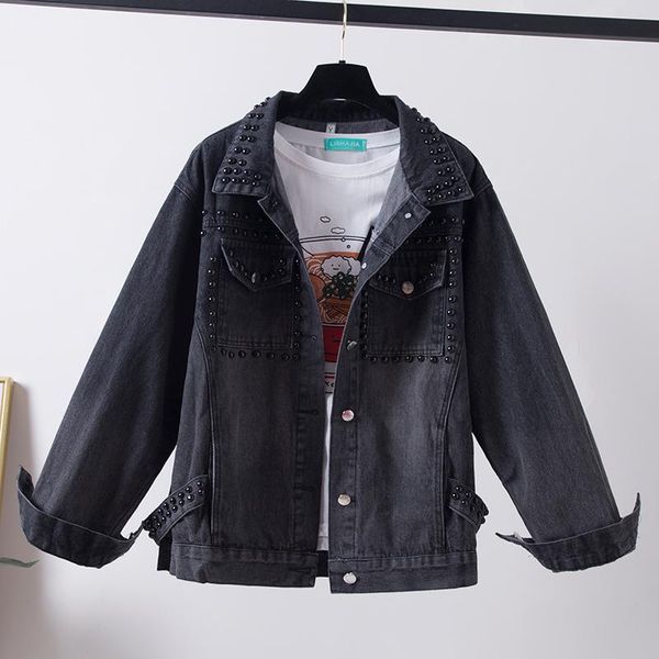 women's jackets 2021 spring autumn rivet denim jacket women basic coat big size loose vintage black blue student jeans outerwear female, Black;brown
women's jackets 2021 spring autumn rivet denim jacket women basic coat big size loose vintage black blue student jeans outerwear female, Black;brown
