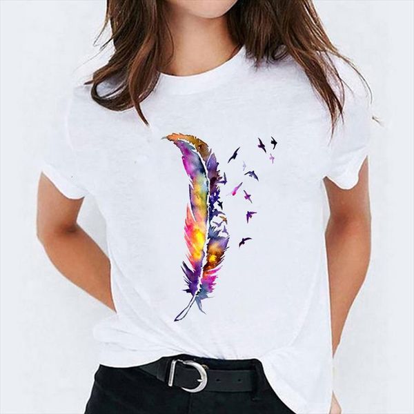 and women watercolor feather mens t shirts womens bird cute trend clothing print lady graphic shirt ladies female tee, White;black
and women watercolor feather mens t shirts womens bird cute trend clothing print lady graphic shirt ladies female tee, White;black