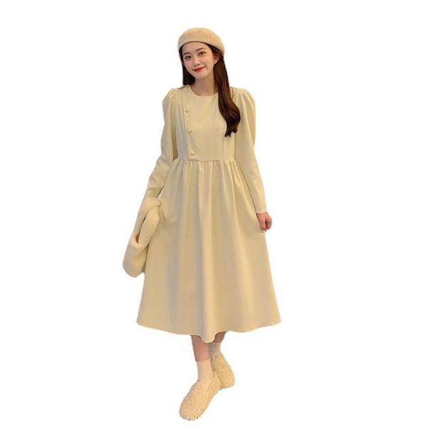 casual dresses autumn round neck temperament long-sleeved dress for female students, Black;gray
casual dresses autumn round neck temperament long-sleeved dress for female students, Black;gray