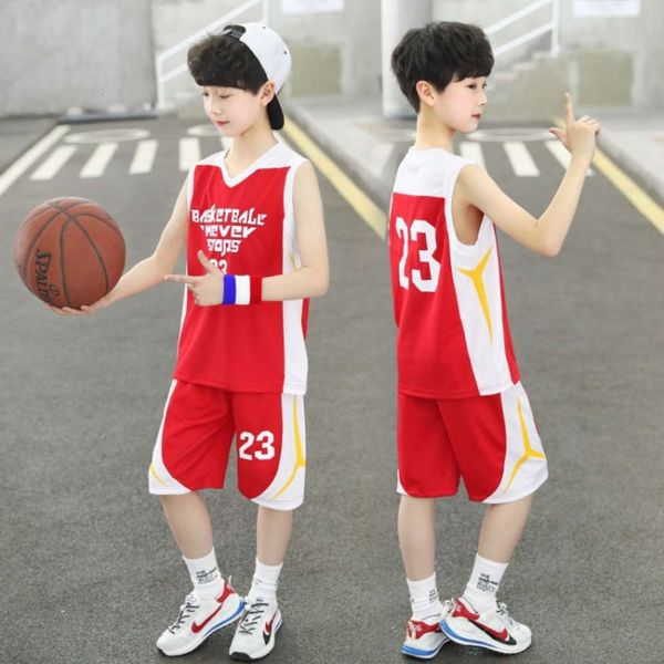 boys' summer suit children's big sports football basketball clothes, White 
boys' summer suit children's big sports football basketball clothes, White