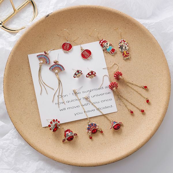 style fashion chinese opera earrings female pearl rhinestone fan lantern national festive, Golden
style fashion chinese opera earrings female pearl rhinestone fan lantern national festive, Golden