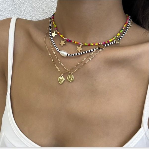 pendant necklaces bohemian multi-layer for women girls boho trendy style star heart layered choker necklace fashion jewelry, Silver
pendant necklaces bohemian multi-layer for women girls boho trendy style star heart layered choker necklace fashion jewelry, Silver