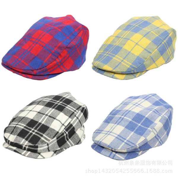 children's beret boy's plaid duck tongue hat children's sun korean trendy baseball cap cotton spring and autumn, Yellow
children's beret boy's plaid duck tongue hat children's sun korean trendy baseball cap cotton spring and autumn, Yellow