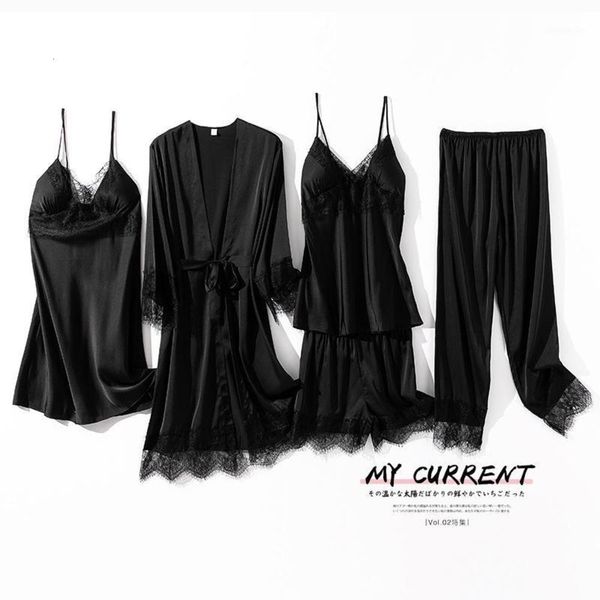 women's wedding robe set women 5pcs sleepwear kimono bath gown soft silky satin nightwear negligee casual home clothes pajamas1 3pzp, Black;red
women's wedding robe set women 5pcs sleepwear kimono bath gown soft silky satin nightwear negligee casual home clothes pajamas1 3pzp, Black;red