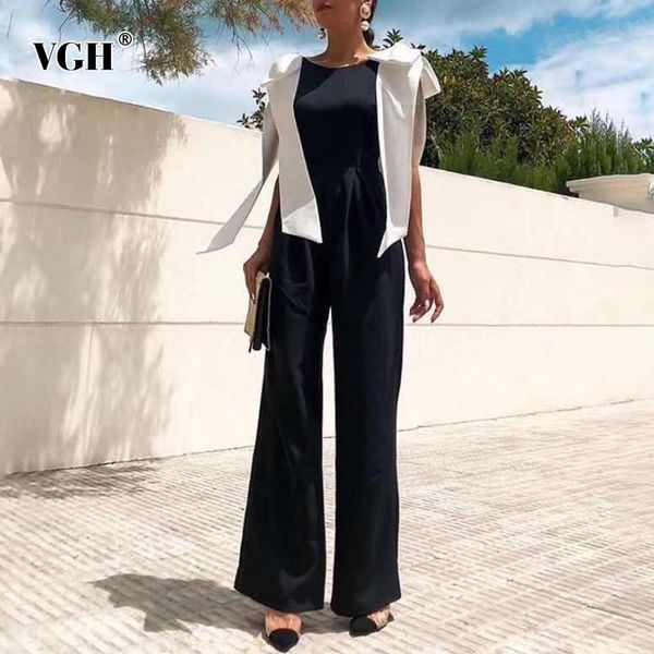 women's jumpsuits & rompers vgh casual hit color backless women o neck sleeveless spaighetti strap lace up bow high waist jumpsuit fema, Black;white
women's jumpsuits & rompers vgh casual hit color backless women o neck sleeveless spaighetti strap lace up bow high waist jumpsuit fema, Black;white