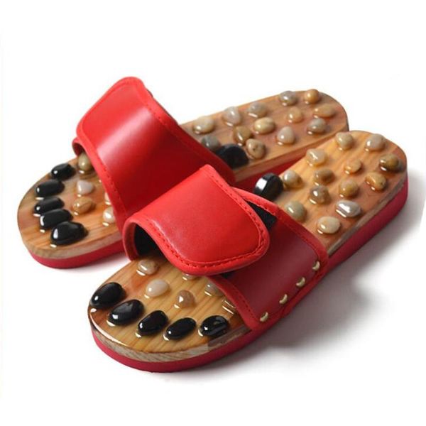 acupressure points massage shoes cobblestone slippers pain relief foot relaxation healthy care health pantoufle femme b96, Black