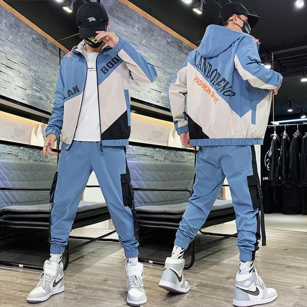 2 pieces set mens tracksuits long sleeve stand collar sports gyms clothes men sport suit training wear hoodies pants, Gray
2 pieces set mens tracksuits long sleeve stand collar sports gyms clothes men sport suit training wear hoodies pants, Gray