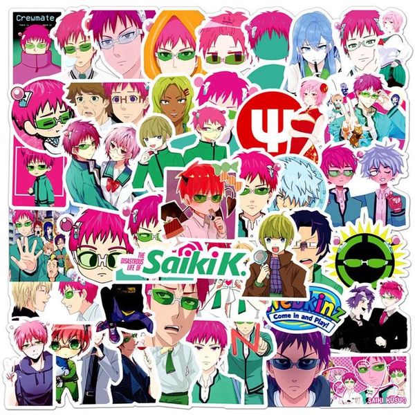 50pcs/set saiki kusuo no sai-nan stickers japanese anime sticker for decal on guitar suitcase lapphone fridge motorcycle car gift wrap
50pcs/set saiki kusuo no sai-nan stickers japanese anime sticker for decal on guitar suitcase lapphone fridge motorcycle car gift wrap