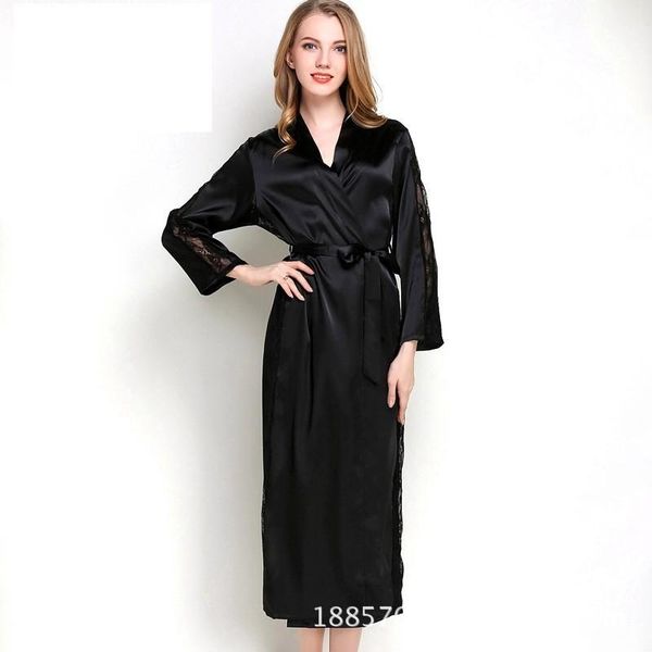 women's sleepwear ladies pajamas simulation silk lace nightgown home service bathrobe one-piece nightdress, Black;red
women's sleepwear ladies pajamas simulation silk lace nightgown home service bathrobe one-piece nightdress, Black;red