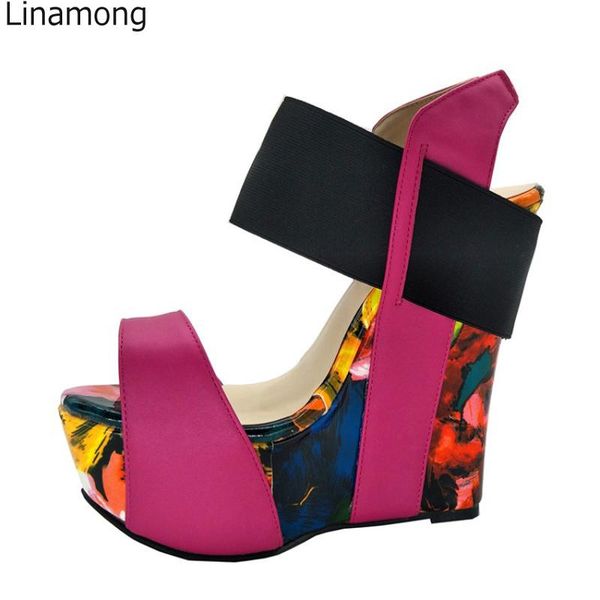 summer super floral platform wedge high heels sandals faux suede patchwork thick band woman beach bohemia dress shoes, Black
summer super floral platform wedge high heels sandals faux suede patchwork thick band woman beach bohemia dress shoes, Black