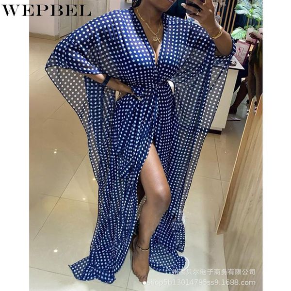 casual dresses wepbel women's elegant dress polka dot print loose ladies fashion long batwing sleeve v neck high waist slit, Black;gray
casual dresses wepbel women's elegant dress polka dot print loose ladies fashion long batwing sleeve v neck high waist slit, Black;gray