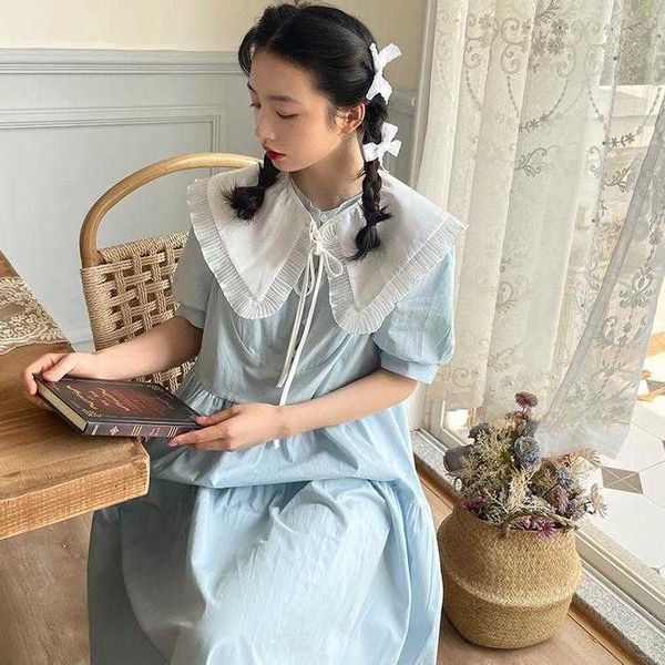 bubble summer be sleeve dress girl student korean loose baby collar bandage waist princess skirt, Black;gray
bubble summer be sleeve dress girl student korean loose baby collar bandage waist princess skirt, Black;gray