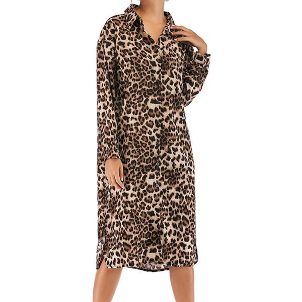 casual dresses spring nice women's dress high street wear autumn clothes fashion leopard print medium long split shirt, Black;gray
casual dresses spring nice women's dress high street wear autumn clothes fashion leopard print medium long split shirt, Black;gray