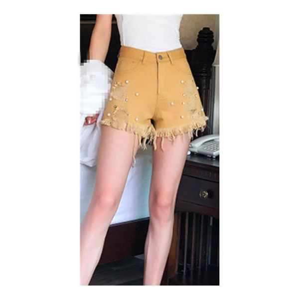 color tassel shorts high waist loose thin women's korean hole jeans, Blue
color tassel shorts high waist loose thin women's korean hole jeans, Blue