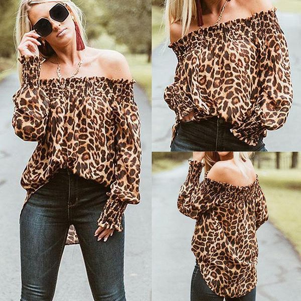 women's blouses & shirts womens off shoulder blouse women leopard print long sleeve ladies and 2021 puff1, White
women's blouses & shirts womens off shoulder blouse women leopard print long sleeve ladies and 2021 puff1, White