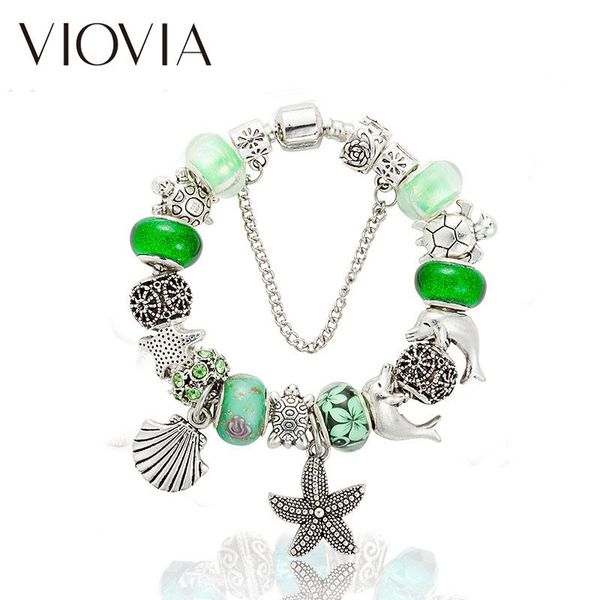 charm bracelets viovia 2021 sea series starfish seashell pendant bracelet green dolphin bead fit original gifts for women b15405, Golden;silver
charm bracelets viovia 2021 sea series starfish seashell pendant bracelet green dolphin bead fit original gifts for women b15405, Golden;silver