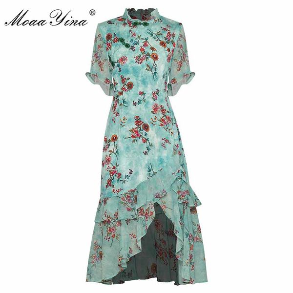 fashion designer dress summer women's dress stand collar floral-print beaded asymmetrical ruffles chinese style dresses 210524, Black;gray
fashion designer dress summer women's dress stand collar floral-print beaded asymmetrical ruffles chinese style dresses 210524, Black;gray