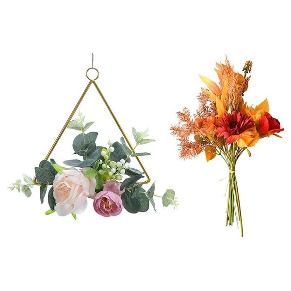 decorative flowers & wreaths 2pcs floral hoop wreath garland artificial rose metal ring with gerbera daisy bouquet
decorative flowers & wreaths 2pcs floral hoop wreath garland artificial rose metal ring with gerbera daisy bouquet