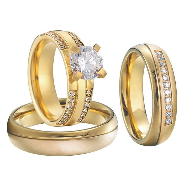 wedding rings 3pcs golden lover's alliance proposal marriage engagement ladies girls cubic zirconia set for men and women, Slivery;golden
wedding rings 3pcs golden lover's alliance proposal marriage engagement ladies girls cubic zirconia set for men and women, Slivery;golden