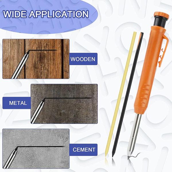 professional hand tool sets solid carpenter pencil with built-in sharpener deep hole mechanical drawing woodworking marker marking
professional hand tool sets solid carpenter pencil with built-in sharpener deep hole mechanical drawing woodworking marker marking