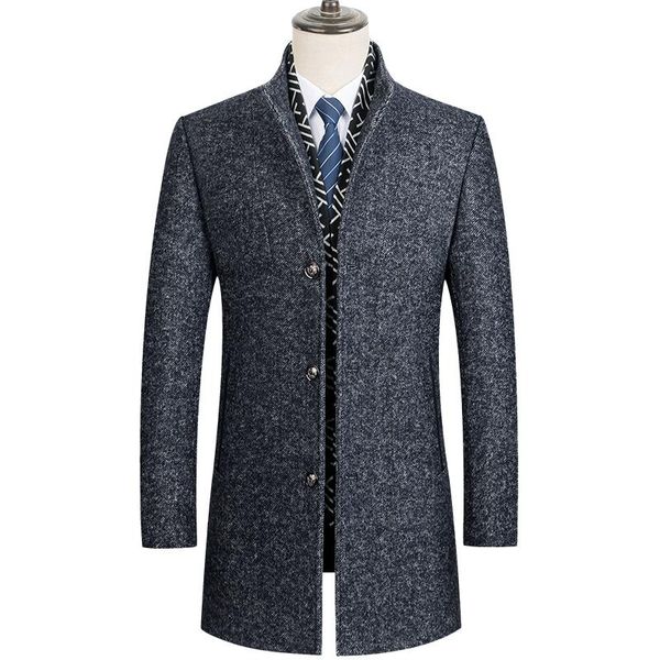 men's wool & blends long business thick coats and woolen fashion men winter solid color single breasted jacket overcoat, Black
men's wool & blends long business thick coats and woolen fashion men winter solid color single breasted jacket overcoat, Black