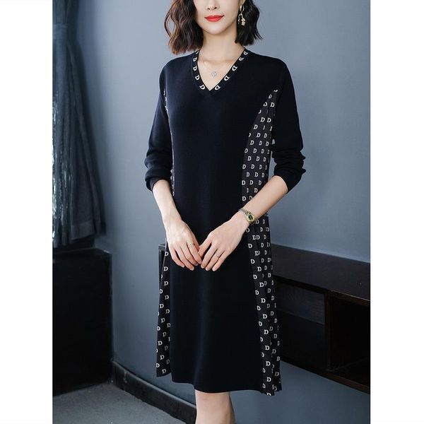 casual dresses women's dress for autumn v-neck loose knitting sweater vestidos patchwork slim long sleeve knee-length oversize lady clo, Black;gray
casual dresses women's dress for autumn v-neck loose knitting sweater vestidos patchwork slim long sleeve knee-length oversize lady clo, Black;gray