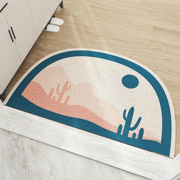 entry door mats, home silk circle foot semicircular carpet non-slip mats carpets 
entry door mats, home silk circle foot semicircular carpet non-slip mats carpets