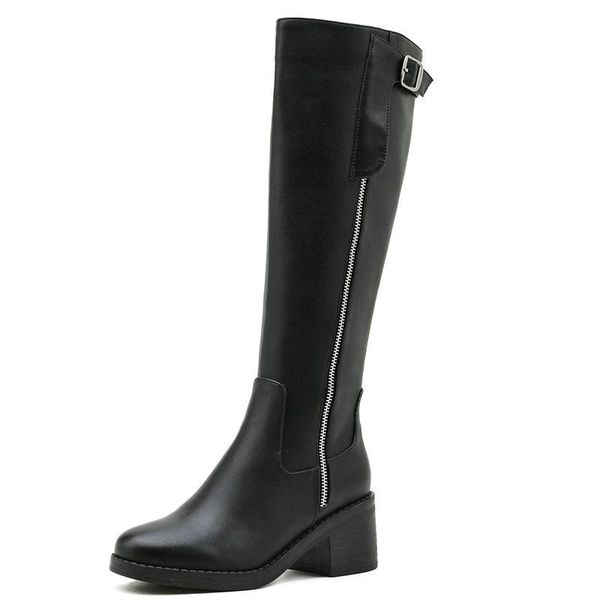 boots fashion knee high side zipper tight autumn winter women party office lady thick heels shoes woman, Black 
boots fashion knee high side zipper tight autumn winter women party office lady thick heels shoes woman, Black