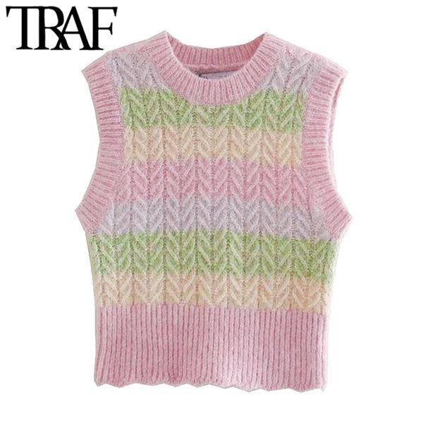 women sweet fashion with ribbed trims striped vest sweater vintage o neck sleeveless female waistcoat chic 210507, White
women sweet fashion with ribbed trims striped vest sweater vintage o neck sleeveless female waistcoat chic 210507, White