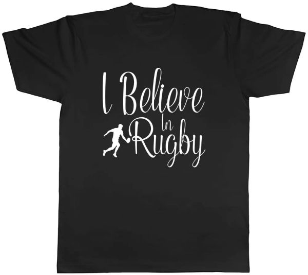 i believe in rugby mens t-shirt tee, White;black 
i believe in rugby mens t-shirt tee, White;black