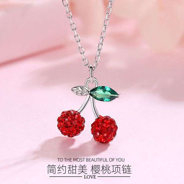 jewelry highly quality women party wedding lovers gift925 sterling silver red diamond cherry pendant necklace female clavicle chain
jewelry highly quality women party wedding lovers gift925 sterling silver red diamond cherry pendant necklace female clavicle chain
