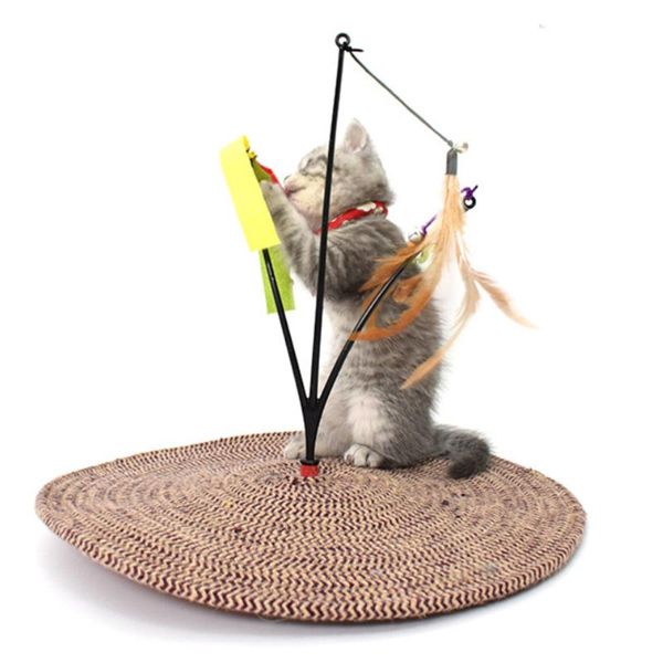cat teaser tree toy scratching mat feather cotton rope training playing scratcher toys
cat teaser tree toy scratching mat feather cotton rope training playing scratcher toys