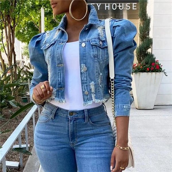 women's jackets autumn women ripped denim 2021 vintage casual short jean jacket puff sleeve winter female coat streetwear plus size, Black;brown
women's jackets autumn women ripped denim 2021 vintage casual short jean jacket puff sleeve winter female coat streetwear plus size, Black;brown