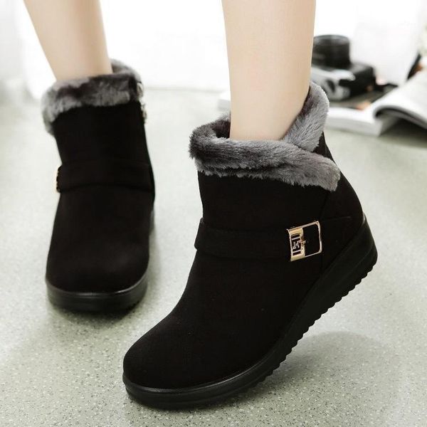 boots slope heel 2021 winter women's belt buckle thick sole plush warm mother cotton shoes antiskid1, Black
boots slope heel 2021 winter women's belt buckle thick sole plush warm mother cotton shoes antiskid1, Black